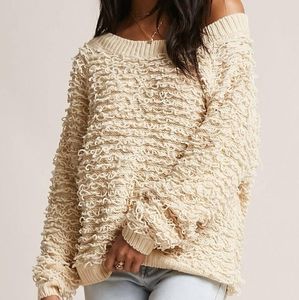Cream Chenille Loop Sweater Fall